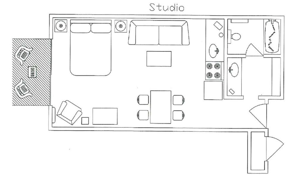 Queen Studio with Sofa Bed interior
